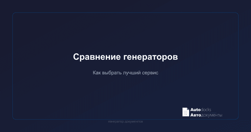 Как выбрать генератор документов — сравнение сервисов