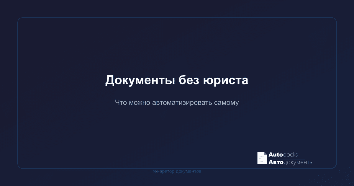 Юридические документы без юриста